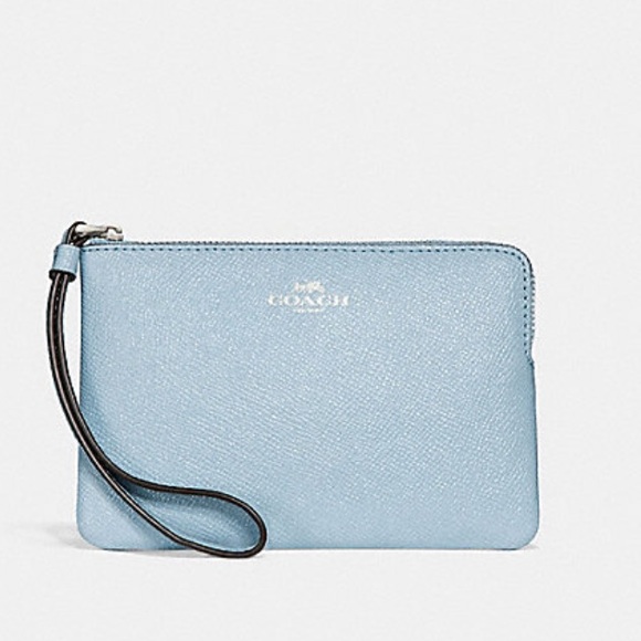 New Coach pale blue luxury Wristlet wallet - Picture 2 of 6
